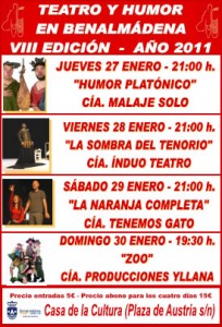 teatroyhumor Programación de la VIII edición de Teatro y Humor en Benalmádena