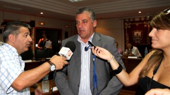 Javier Carnero al término del pleno celebrado ayer