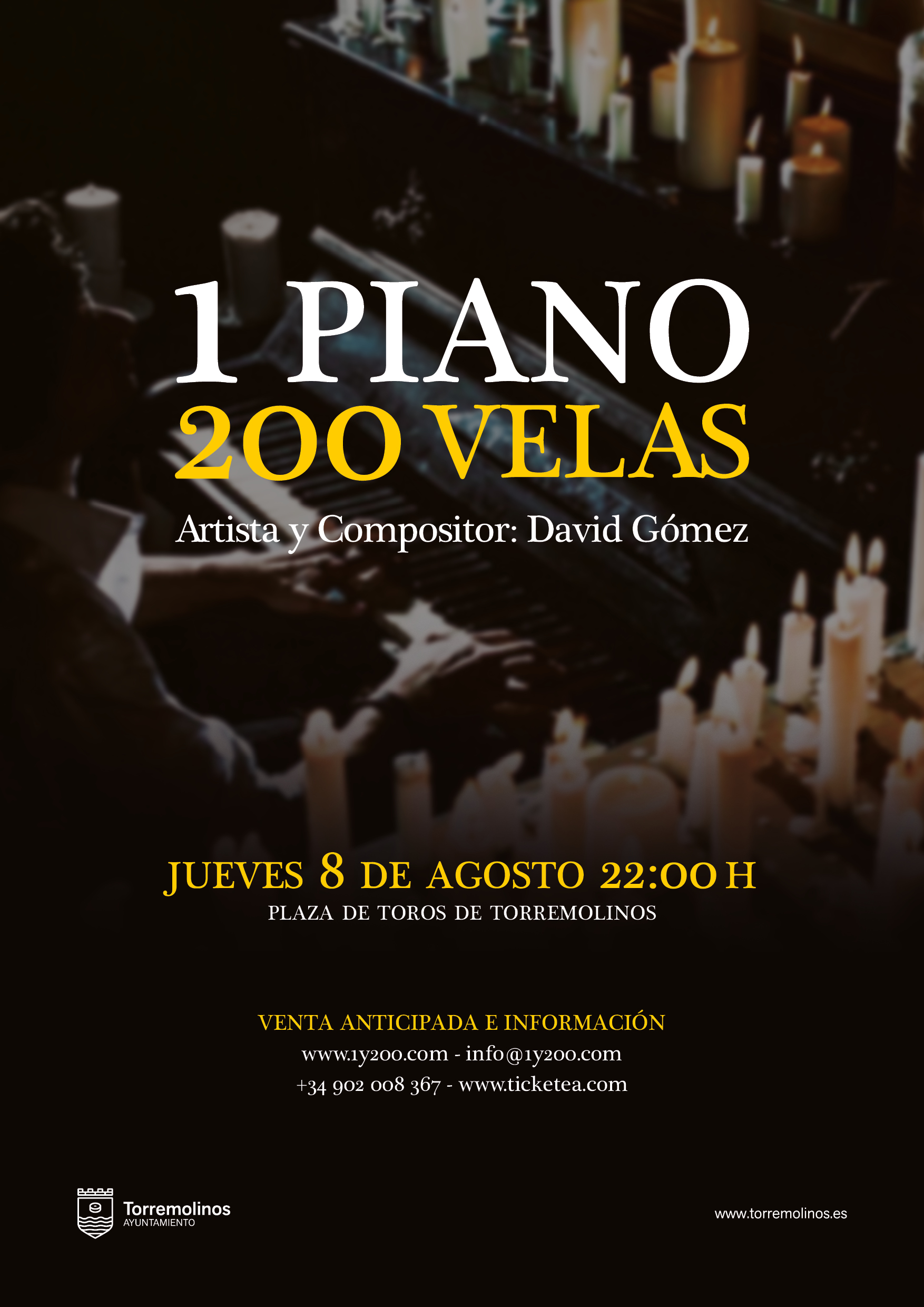 El artista y compositor David Gómez lleva a Torremolinos el espectáculo '1  piano & 200 velas – Guía de Benalmádena